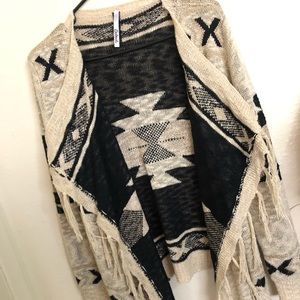 Petrol Tribal Knitted tassel Sweater